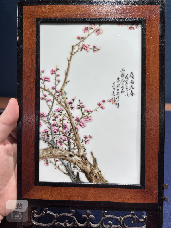 1938年作 李明亮粉彩四季虫草图册页瓷板一套（四幅） - 图2